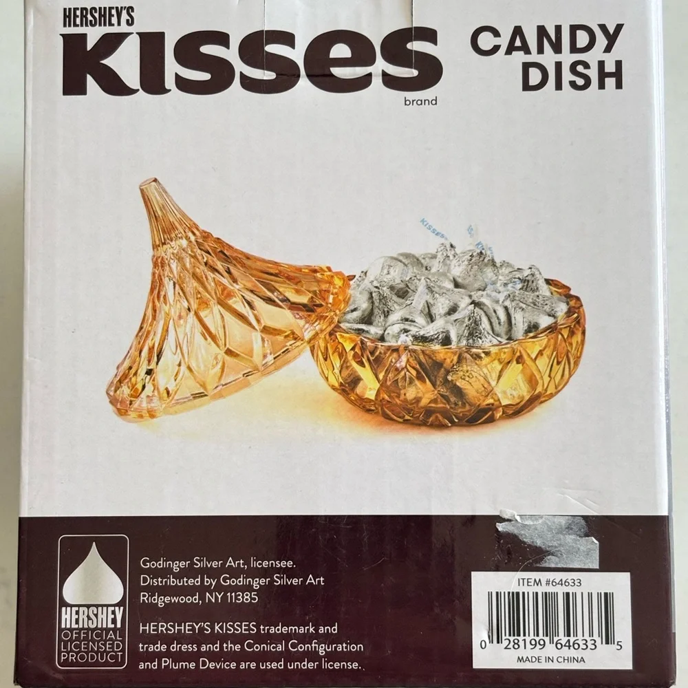 NWT Hersheys Kisses Crystal Covered Candy Dish Gold Godinger 5